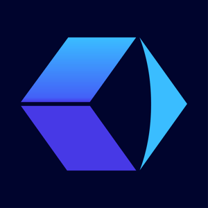 Foresite brand mark, a hexagon shape of blues with a directional arrow to the right hand side